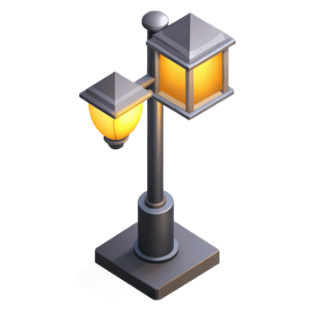 wonderful sought-after Isometric street light, single-weight stroke, clean lines, with Scalable Design. png