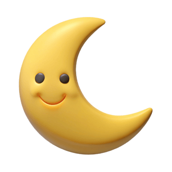 striking coveted Smiling crescent moon character with pointed tips. Clean lines, flat color, minimal design with Scalable Design. png