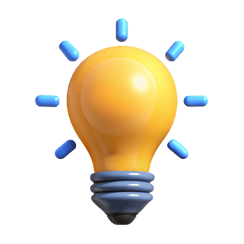 glorious exceptional A stylized lightbulb icon. Clean lines, flat color, with Scalable Design. png