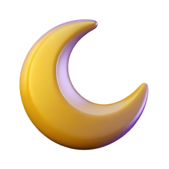 vibrant avant-garde Crescent moon badge, minimal design. Single-weight stroke, flat color, with Scalable Design. artisan png