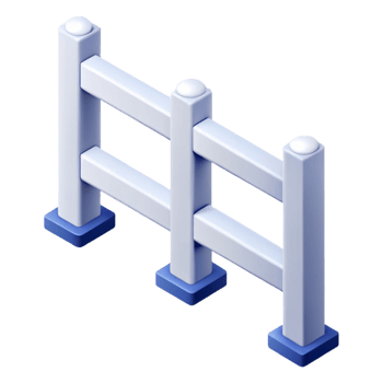 mesmerizing ethereal modern Clean lines isometric fence, scalable, white with Scalable Design. refined png