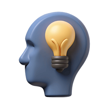 exemplary classic Human head silhouette with a lightbulb inside. Minimal design, flat color, single-weight stroke with Scalable Design. perfect clarity png