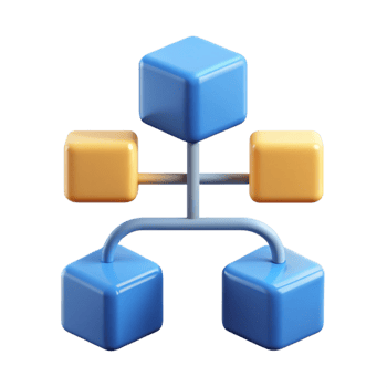 vibrant celebrated Flowchart with three connected boxes and arrows. Clean lines, minimal with Scalable Design. png