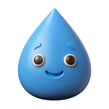 wonderful distinguished Raindrop character with a smiling face. Crisp edges, flat color, symmetrical with Scalable Design. png