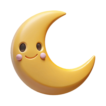 gorgeous unparalleled Smiling crescent moon character. Clean lines, flat color, crisp edges with Scalable Design. png