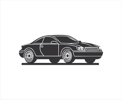 Side View Car Illustration, Sleek Car Silhouette for Automotive Art vector