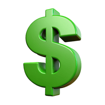 energetic sumptuous Crisp edges, flat green dollar sign. Clean lines, minimal design with Scalable Design. detailed png