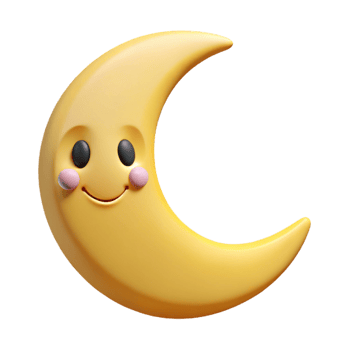 glorious modern Smiling crescent moon character. Clean lines, flat color, crisp edges with Scalable Design. impeccable png