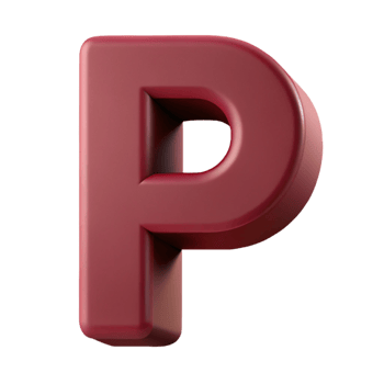 coveted traditional Minimal P in flat burgundy. Clean lines with Scalable Design. crisp png