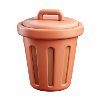 playful captivating Trash can pictogram. Simple shape, flat color, crisp edges. Minimal, with Scalable Design. sharp png