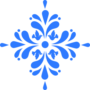 This design is a vibrant blue Talavera png