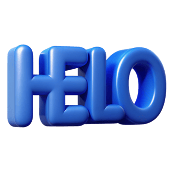 fascinating classic Bold, sans-serif HELLO in flat blue. Clean lines, crisp edges with Scalable Design. studio quality png