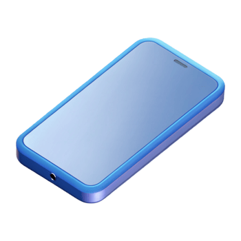 serene dynamic futuristic Isometric smartphone with blank screen. Flat color, crisp edges with Scalable Design. 4K png