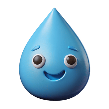 unforgettable impressionist Raindrop character with a smiling face. Crisp edges, flat color, symmetrical with Scalable Design. top-tier png