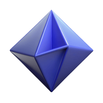 celebrated coastal Simple octahedron, sharp edges, symmetrical, flat color with Scalable Design. refined png