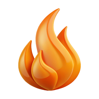 striking peaceful traditional Abstract flame with clean lines and a single-weight stroke. Flat orange color with Scalable Design. premium png