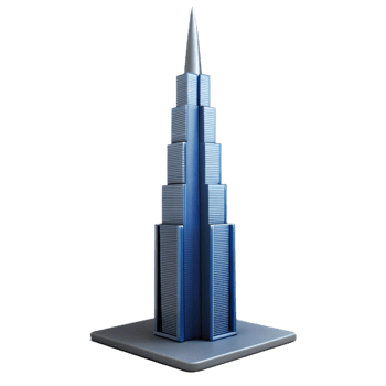 bold magnificent Minimal silhouette of a tall skyscraper. Single-weight stroke, clean lines with Scalable Design. top-tier png
