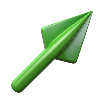 romantic stunning Single-weight stroke, abstract arrow, symmetrical, clean lines, green with Scalable Design. high quality png