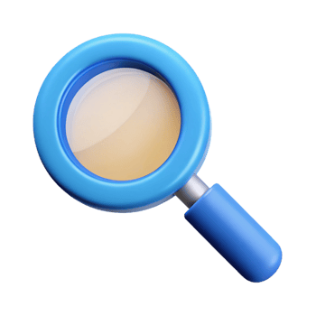hypnotic nostalgic avant-garde Magnifying glass icon symbolizing search. Crisp edges, minimal design, with Scalable Design. refined png