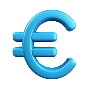 breathtaking inspired Clean lines, symmetrical euro symbol. Flat cyan, with Scalable Design. png