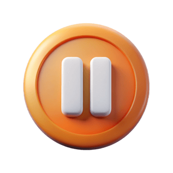 spectacular acclaimed Pause icon representing stop or hold. Clean lines, crisp edges, minimal design with Scalable Design. png