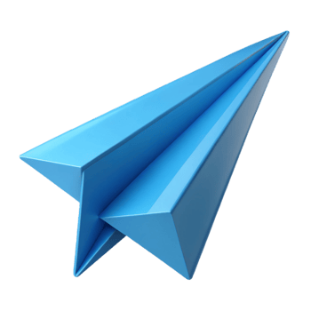 gorgeous industrial Paper airplane with folded wings. Clean lines, minimal design, with Scalable Design. ultra HD png