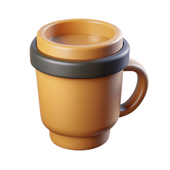 hypnotic signature Minimalist design of a coffee cup. Crisp edges, flat color. with Scalable Design. png