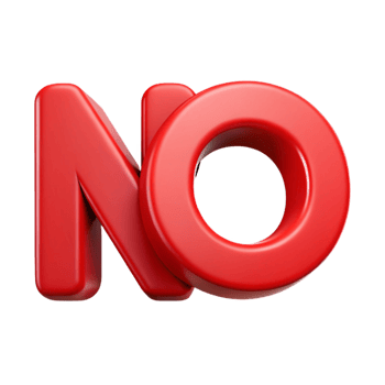 exquisite elegant Minimal, flat red NO . Crisp edges, with Scalable Design. 8K png