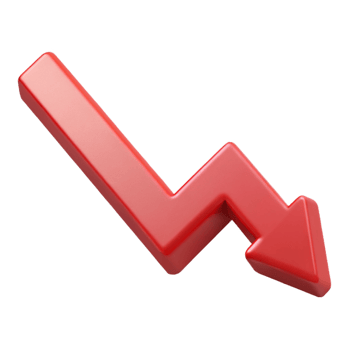 rare coastal Downward trending arrow graph. Clean lines, crisp edges, flat color with Scalable Design. luxury png