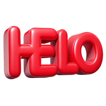 beautiful harmonious renaissance Bold, sans-serif HELLO with crisp edges and flat red color with Scalable Design. sharp png