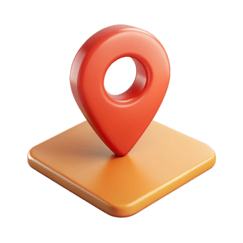 vibrant acclaimed Location pin on a simplified map. Crisp edges, flat color, with Scalable Design. png