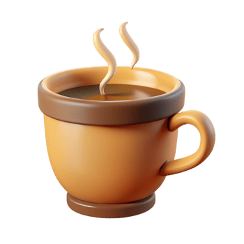spectacular dramatic rustic Flat color coffee cup icon with steam. Clean lines, crisp edges. with Scalable Design. ultra HD png