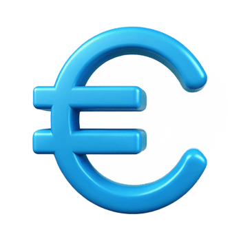 enchanting retro Clean lines, symmetrical euro symbol. Flat cyan, with Scalable Design. gallery standard png