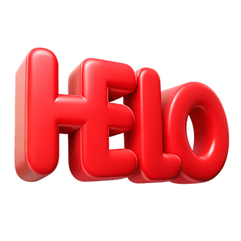 exceptional bohemian Bold, sans-serif HELLO with sharp edges and flat red color with Scalable Design. high quality png