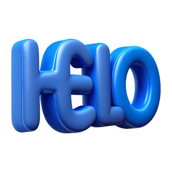 elegant mysterious rustic Bold, sans-serif HELLO in flat blue. Clean lines, crisp edges with Scalable Design. precision png