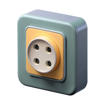 calm elegant Technical drawing of a wall outlet. Clean lines, flat color with Scalable Design. ultra HD png