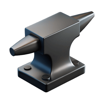 gorgeous urban Minimal isometric anvil, single-weight stroke, black with Scalable Design. professional png