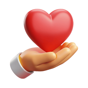 glorious timeless Silhouette of a hand holding a heart. Flat color, single-weight stroke with Scalable Design. png