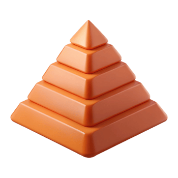 extraordinary melancholic tropical Clean lines forming a pyramid, flat color, with Scalable Design. precision png