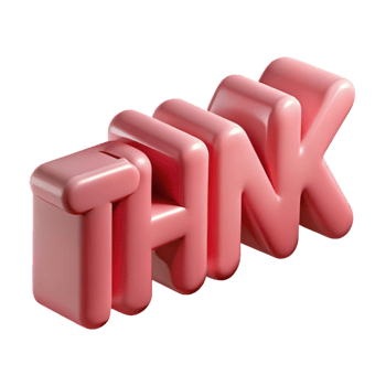 gorgeous peaceful contemporary Geometric, single-weight stroke THINK in pink. Minimal, with Scalable Design. precision png