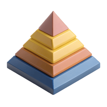 spectacular dynamic elegant Pyramid chart with four levels. Flat color, single-weight stroke, minimal design with Scalable Design. handcrafted png