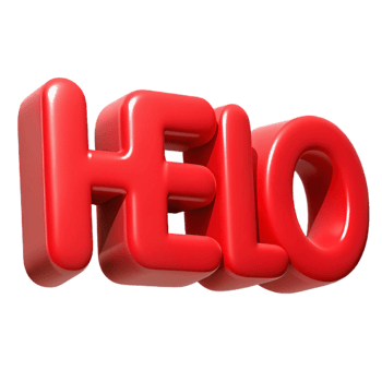 timeless industrial Bold, sans-serif HELLO in flat red. Clean lines, crisp edges with Scalable Design. luxury png