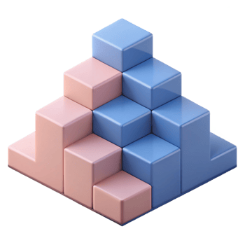 radiant tranquil contemporary Overlapping squares forming a staircase pattern. Flat color. Geometric with Scalable Design. gallery standard png