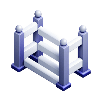 vibrant nostalgic tropical Clean lines isometric fence, scalable, white with Scalable Design. studio quality png
