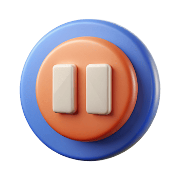 notable futuristic Pictogram of a pause button. Geometric shape, flat color, crisp edges with Scalable Design. high quality png