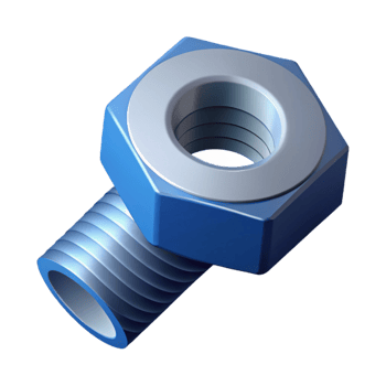 dazzling rare Isometric nut and bolt, minimal design, flat color, crisp edges with Scalable Design. png