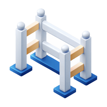 pristine passionate vintage Clean lines isometric fence, scalable, white with Scalable Design. refined png