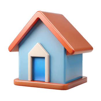 enchanting reflective nordic House icon with a triangular roof. Clean lines, minimal design with Scalable Design. gallery standard png