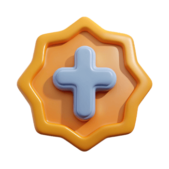 glorious impressionist Cross badge with rounded ends. Minimal, flat color, clean lines with Scalable Design. sharp png