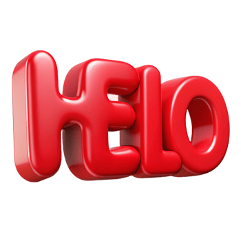 nostalgic breathtaking Bold, sans-serif HELLO in flat red. Clean lines, crisp edges with Scalable Design. crisp png
